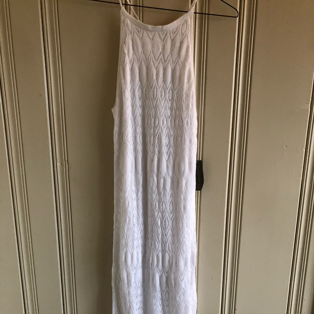 White midi length dress